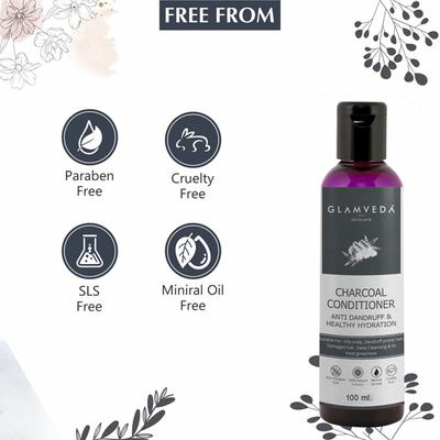 Glamveda Anti Dandruff and Healthy Hydration Charcoal Conditioner 100 ml - Conditioners