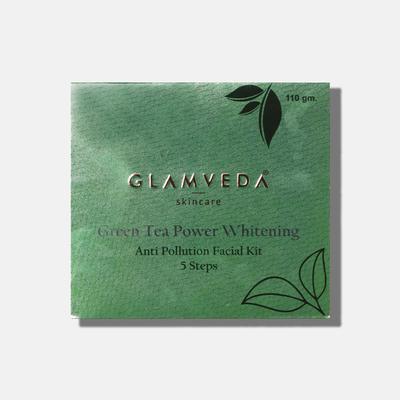 Glamveda Green Tea Power Brightening Facial Kit 110 gm - Facial Kits