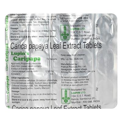 Caripapa Tablet 15'S - Ayurvedic Medicine-AYU