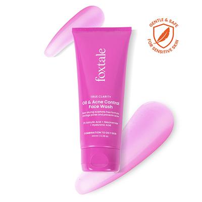 Foxtale True Clarity Oil and Acne Control Face Wash 100 ml - Face Wash & Cleansers