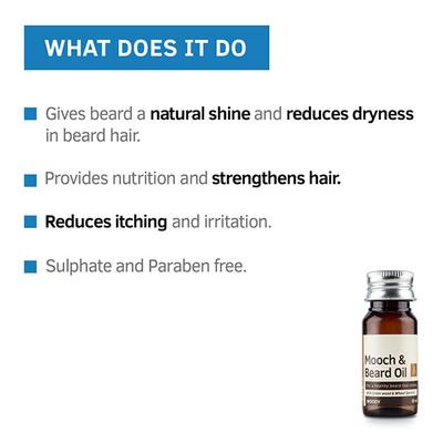 Ustraa Mooch & Beard Oil - Cedarwood & Wheat Germ Oil Woody 35ml - Beard Oil