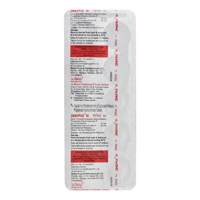 Zinepra 10mg Tablet 10'S - Migraine