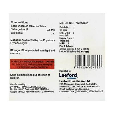 CABERFORD 0.5 Tablet 4's - Parkinsonism-Apd