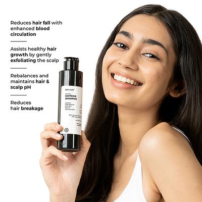 Brillare Caffiene Shampoo for Reducing Hair Loss And Breakage 200 ml - Shampoos