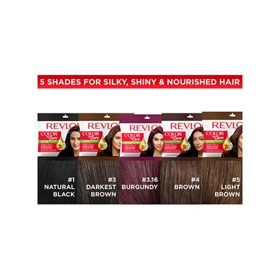 Revlon Color 'N Care Nourishing Permanent Hair Color - 4 Brown Sachet HAIR color cream20g (when packed),Cream Developer 30ml (when packed) 1's - Crème
