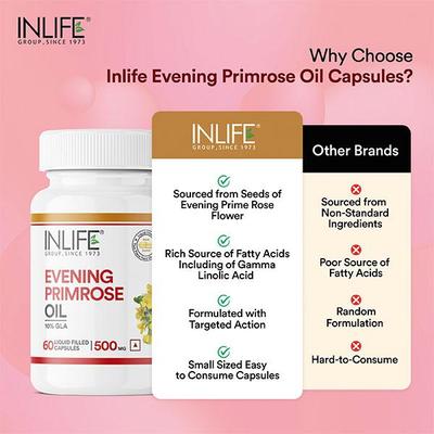 INLIFE Evening Primrose Oil 500 mg Capsules 60's - Women Health