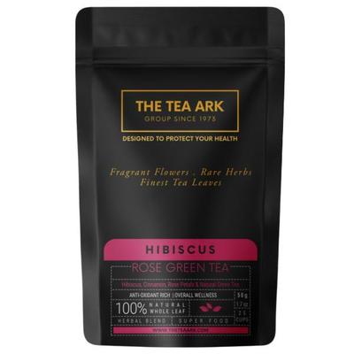 The Tea Ark Organic Hibiscus Tea Powder - Rose Green 50 gm (Pouch) - Green/Herbal Teas