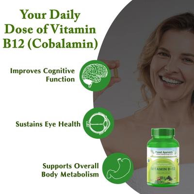 Planet Ayurveda Plant Based Vitamin B12 Capsule 60's - Speciality Medicines