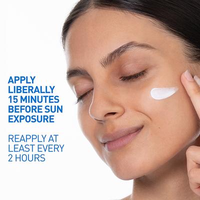 Cerave AM Facial Moisturizing Lotion - Normal to Dry Skin Day Cream With Sunscreen SPF 50 52 ml - Body Sunscreen