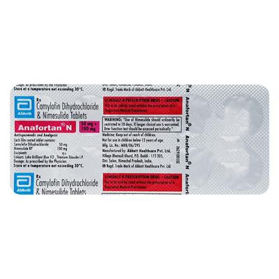 Anafortan N Tablet 10'S - Muscle Cramps/Spasticity-Ant