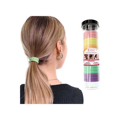 Majestique Cotton Stretchable Hair Ties, Ponytail Holder Rubber Band For Women - Multicolor 20's - Hair Clips/Bands