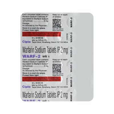 WARF 2mg Tablet 30's - Blood Clot-Ant