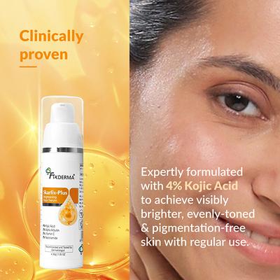 Fixderma Skarfix Plus 4% Kojic Acid Brightening Face Serum Fades Dark Spots & Hyperpigmentation 30 g - Face Serum