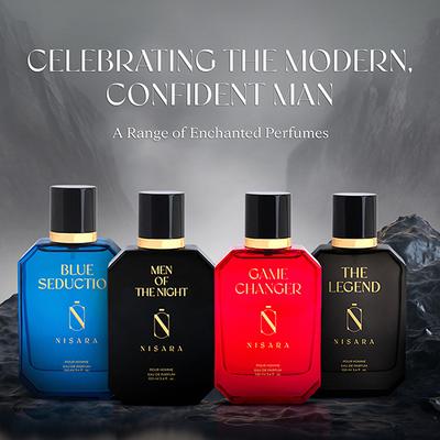 Nisara Blue Seduction Perfume Long Lasting Fragrance Aromatic Fougere Woody Eau De Parfum For Men 100 ml - Men Perfumes (Edt/Edp)