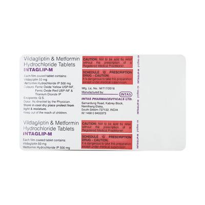 INTAGLIP M Tablet 10's - Diabetes-Ant
