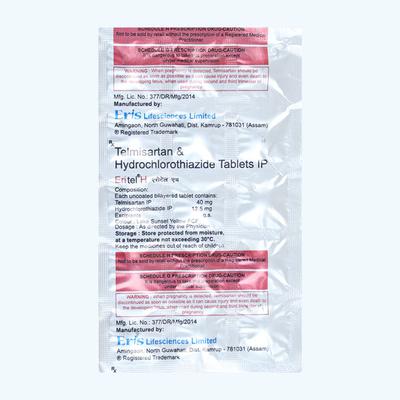 Eritel H 40mg Tablet 15'S - Hypertension-Ang