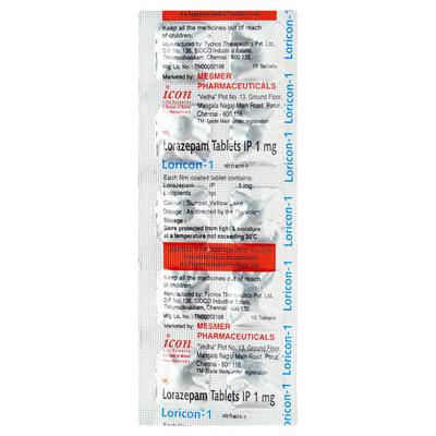Loricon 1mg Tablet 10'S - Anxiety-Anx