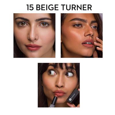 SUGAR Cosmetics Nothing Else Matter Longwear Lipstick - 15 Beige Turner (Nude Brown Peach Brown) 3.2 gm - Lipsticks