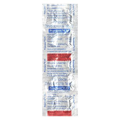 Pramipex 0.25mg Tablet 10'S - Parkinsonism-Apd