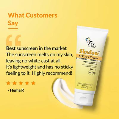 Fixderma Shadow Sunscreen Spf 30 PA+++ Cream For Dry Skin, Sunscreen For Uva & Uvb Protection 75 gm - Face Sunscreen