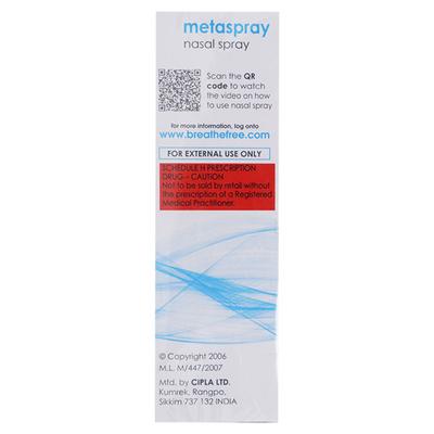 Metaspray Nasal Spray 100Md Price, Uses, Side effects, Substitutes ...
