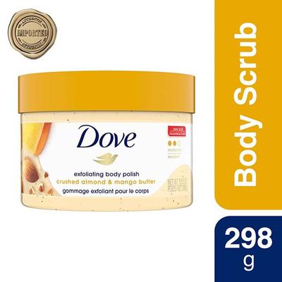 Dove Exfoliating Body Polish Scrub Crushed Almond and Mango Butter for Dry Skin 298 gm - Scrubs & Exfoliants