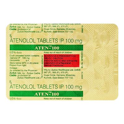 Aten 100mg Tablet 14'S - Hypertension-Bet