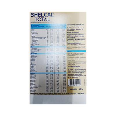 SHELCAL TOTAL NO ADDED SUGAR DARK CHOCOLATE FLAVOUR Powder 400g - Multi-Vitamins