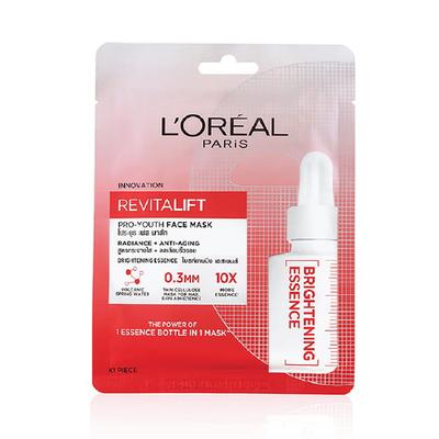 L'Oreal Paris Revitalift Essence Face Sheet Mask, Brightening And Hydrating 30 Gm - Sheet Masks