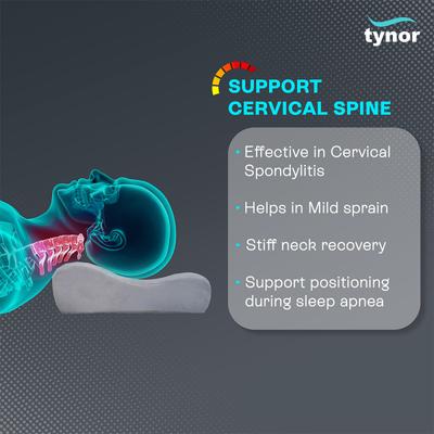 Tynor Contoured Cervical Pillow - Grey (One Size Fits All) (B 19) - Others Ortho Supports