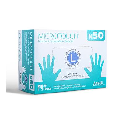 Ansell Micro Touch Nitrile Examination Gloves N50 (L) 50's - Surgical Consumable