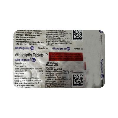 GLIPTAGREAT 50 Tablet 15's - Diabetes-Ant