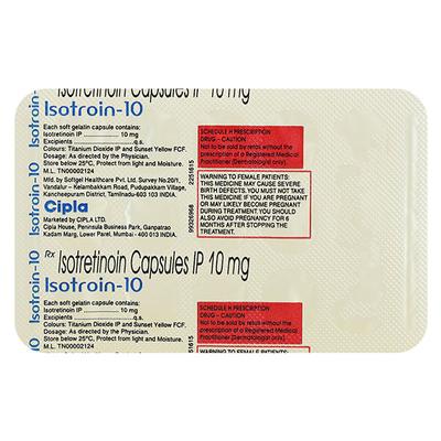 ISOTROIN 10 Capsule 15's - Acne-Acn