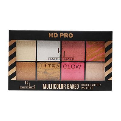 Half N Half HD Pro, Ultra Glow Multicolour Baked Highlighter Palette, Multicolor - 01 24 gm - Highlighters & Illuminators