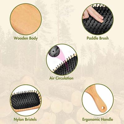 Allure Bamboo Paddle Hair Brush Black 1's - Hair Brushes