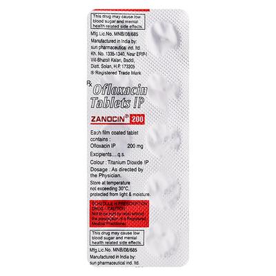 Zanocin 200mg Tablet 10'S - Bacterial Infections-Qui