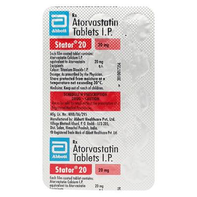 Stator 20mg Tablet 15'S - High Cholesterol-Dys