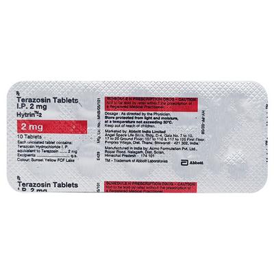 Hytrin 2mg Tablet 10'S - Hypertension-Per
