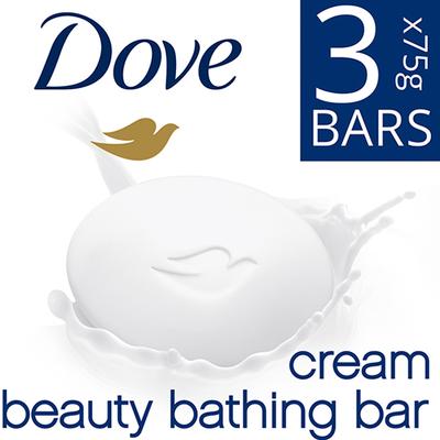 Dove Cream Beauty Bar - Soft, Smooth, Moisturised Skin, 3X75G 3's - Soaps