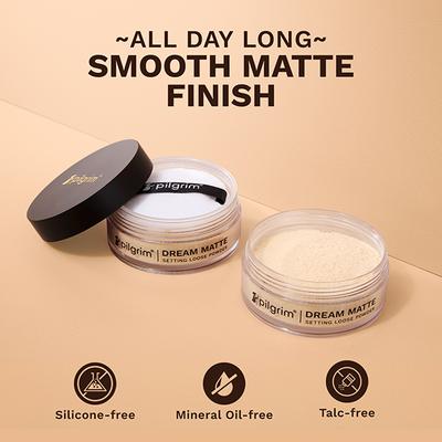 Pilgrim Translucent Setting Loose Powder Sets Makeup All Day Long Instant Oil Control Non-cakey & Flawless Finish 8 gm - Loose Powder