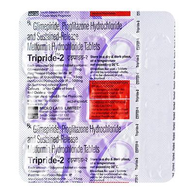 Tripride 2mg Tablet 15'S - Diabetes-Ant