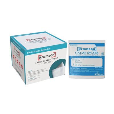 Wellness Kramson Gauze Swab (7.5 Cm x7.5 Cm x 12 Ply) 4's - Bandages & Dressings