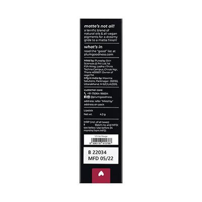 Plum Matterrific Lipstick Go Rouge - 125 (Raspberry Pink) 4.2 gm - Lipsticks