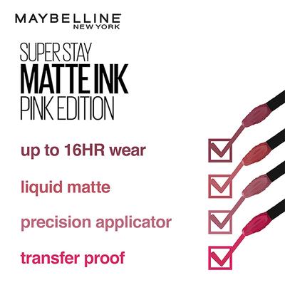 Maybelline New York Super Stay Matte Ink Liquid Lipstick x Pinks Edition, 150 Savant 5 ml - Lipsticks