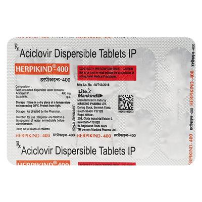 Herpikind 400mg Tablet 10'S - Viral infections-Ant