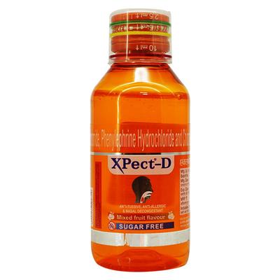 Xpect D Sugar Free Mixed Fruit Flavour Syrup 100ml - Cough And Cold-Cou