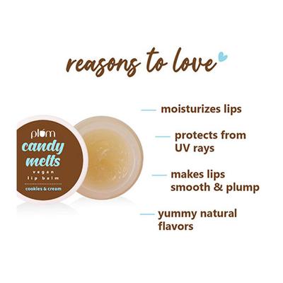 Plum Candy Melts Cookies & Cream Vegan Lip Balm 12 gm - Lip Balms