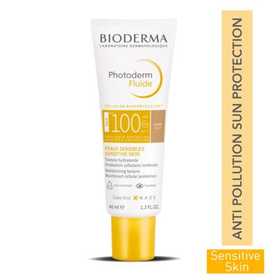 Bioderma Photoderm Fluide Max SPF 100 PA++++ Tinted Sunscreen for Sensitive Skin, In Vivo Tested 40 ml - Face Sunscreen