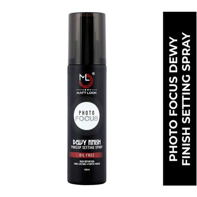 Matt Look Photo Focus Dewy Finish Makeup Setting Spray, Oil Free, High Definition, Long Lasting, Matte Finish 120ml - Face Palettes