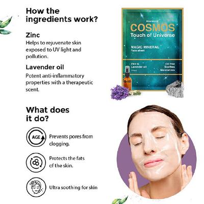 Cosmos by Bewakoof Purifying Magic Mineral Face Sheet Mask with Zinc AND Magic Mineral Face Sheet Mask with Copper Combo 120 ml - Masks & Peels